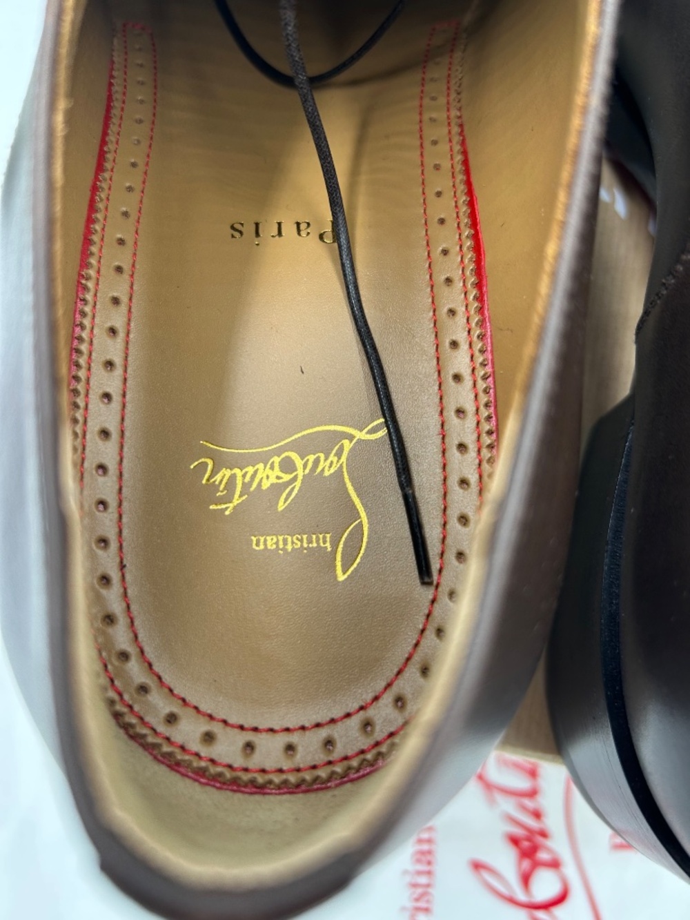 Men’s Christian Louboutin CORTOMALE Brown lace-up Oxford. Size 45/12 - Picture 7 of 11